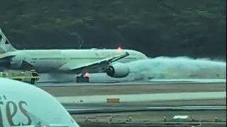 Üst üste gelen uçak kazalarına bir yenisi eklendi! Avustralya'da korkunç olay... Kalkış sırasında iniş takımları alev alıp lastikler patladı