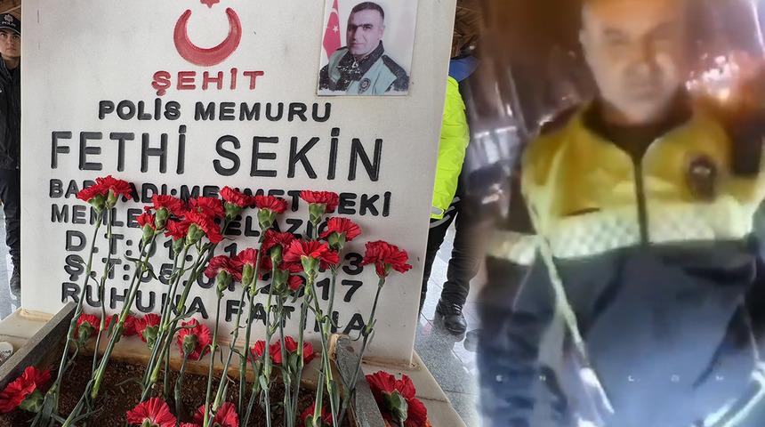 Şehit polis Fethi Sekin Elazığ'da kabri başında anıldı! Görev başındaki görüntüler ortaya çıktı