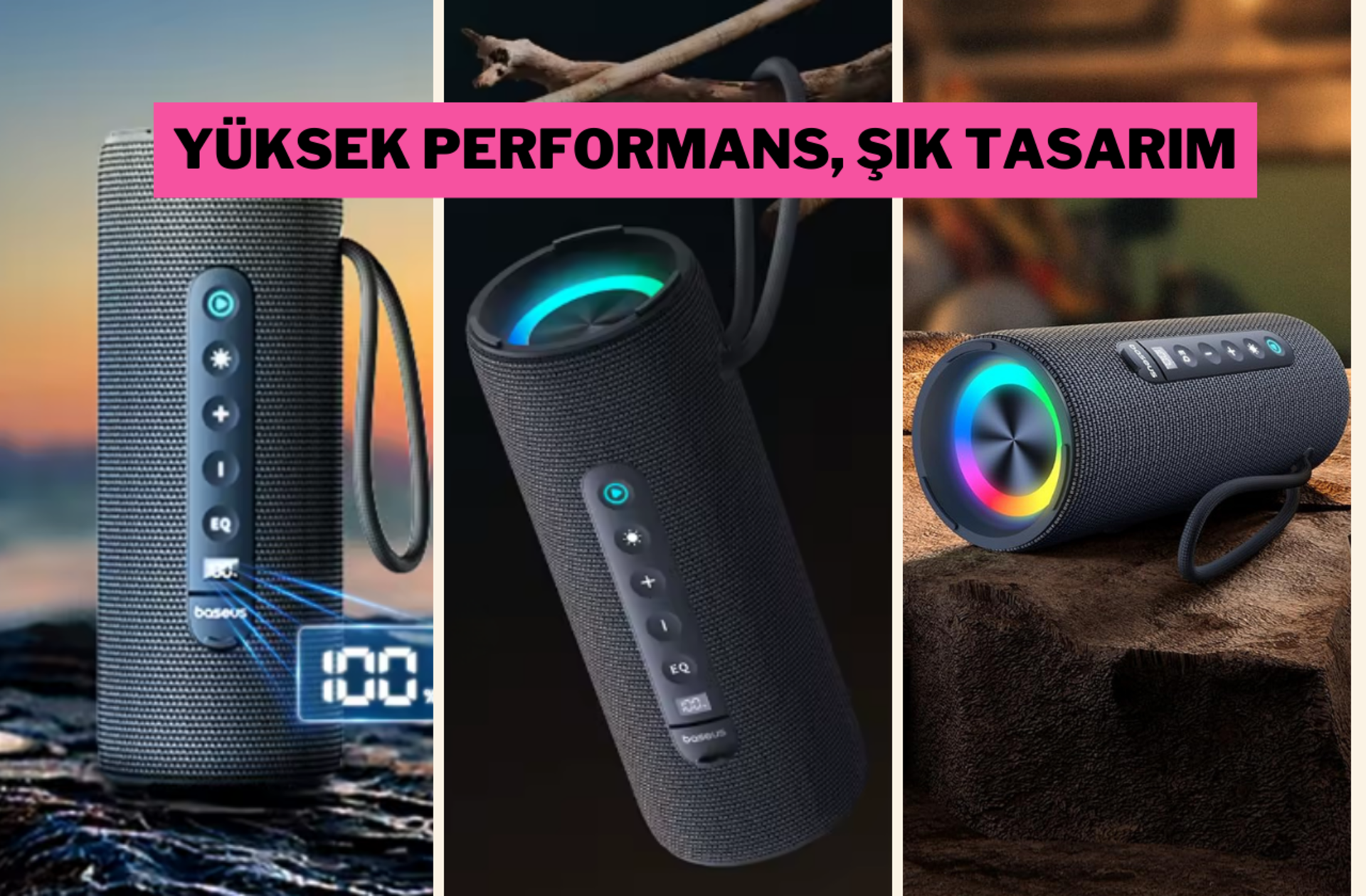 Müzik keyfinizi artıracak Baseus AeQur 30 Air Hoparlör'de kaçırılmayacak indirim