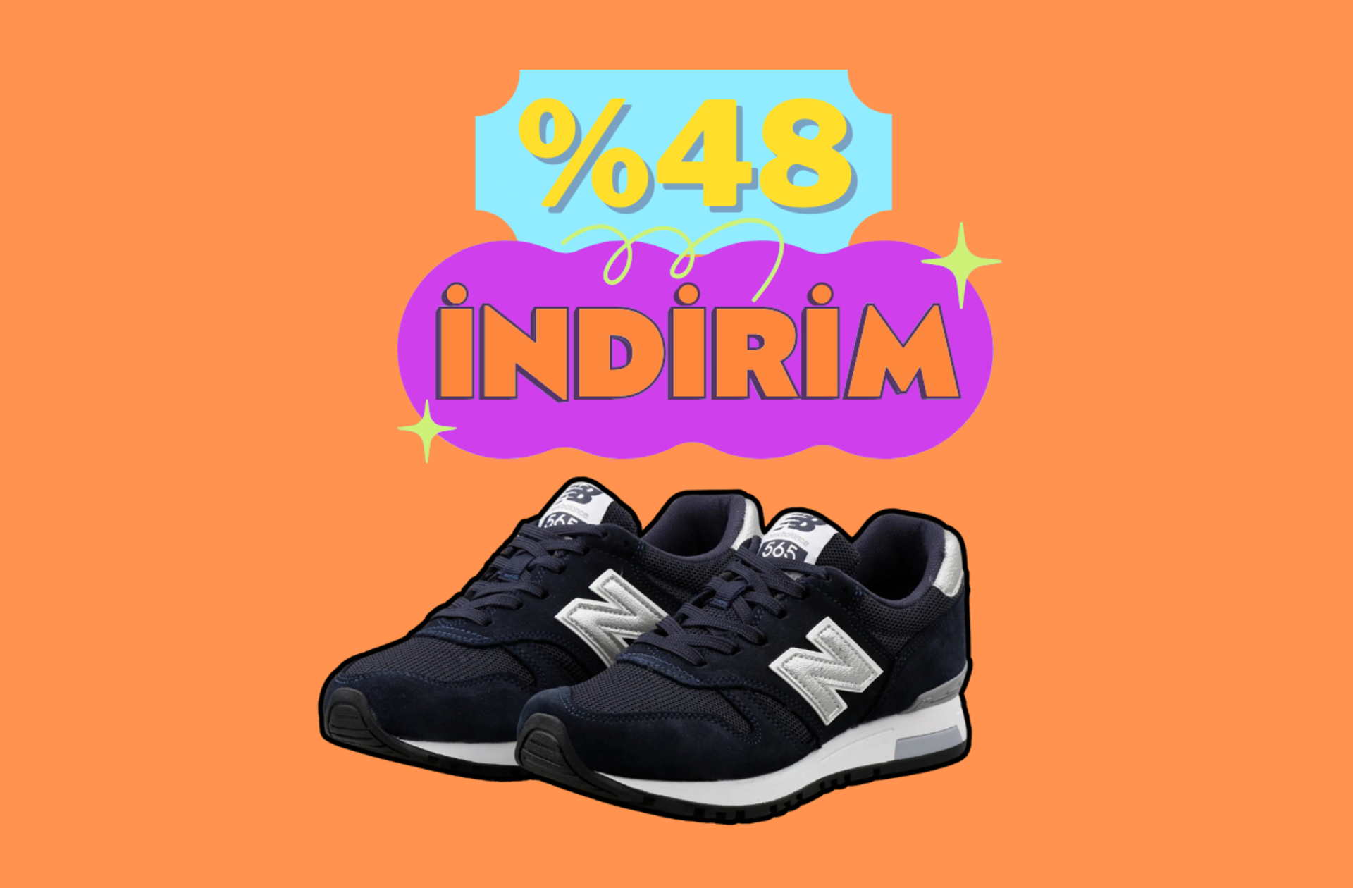 Sokak modasının yıldızı New Balance WL565NVY Spor Ayakkabı'da büyük indirim