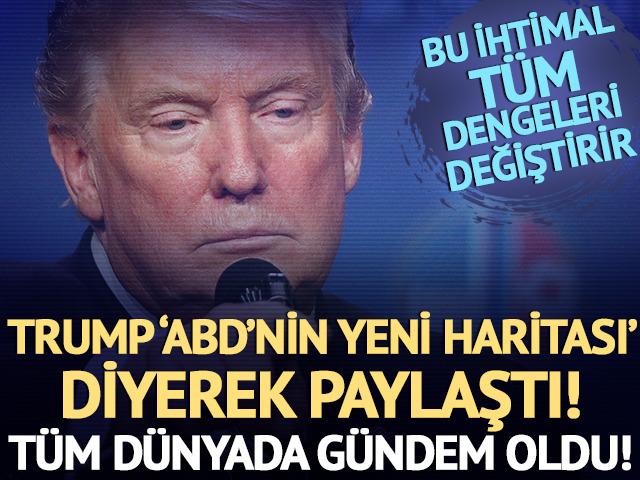 Trump, yeni ABD haritasını paylaştı! Kanada Başbakanı Trudeau’dan anında açıklama geldi…