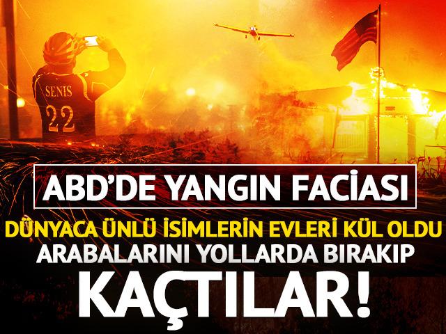 ABD'de facia... Dünyaca ünlü isimlerin evleri küle döndü: Arabalarını yollarda bırakıp kaçtılar! On binlerce kişi tahliye edildi...