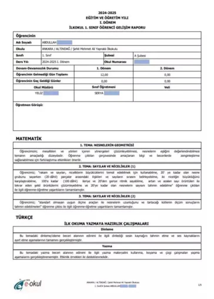 E-okul'da daha yok ama şimdiden inceleyebilirsiniz! Karnenin yerini alan gelişim raporları böyle gözükecek G4