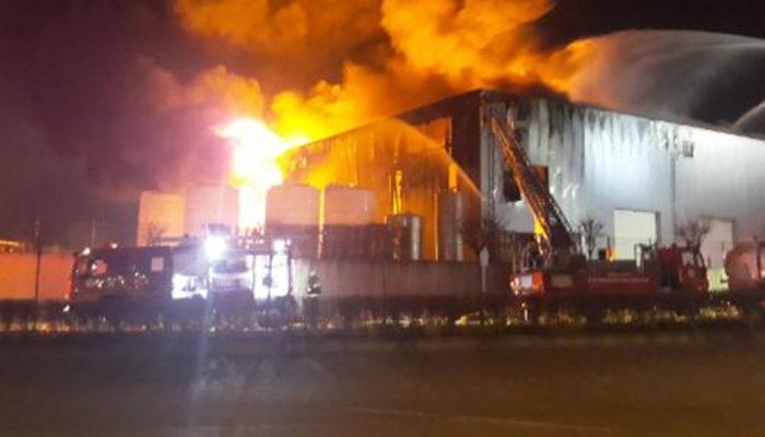 Kocaeli'de ilaç fabrikası alev alev yandı