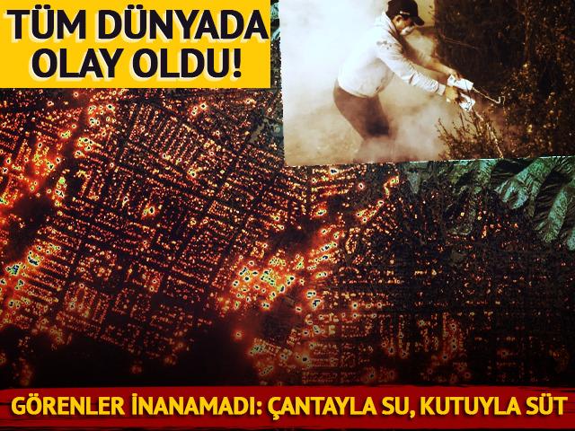 Los Angeles 'Tarihteki en yıkıcı yangınlarla' yüz yüze... İnsanlar yangını böyle söndürmeye çalışıyor: Çantayla su, kutuyla süt!