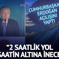 Cumhurbaşkanı Erdoğan Aydın-Denizli Otoyolu'nun açılışını yaptı: "2 saatlik yolculuk süresi 1 saatin altına iniyor"