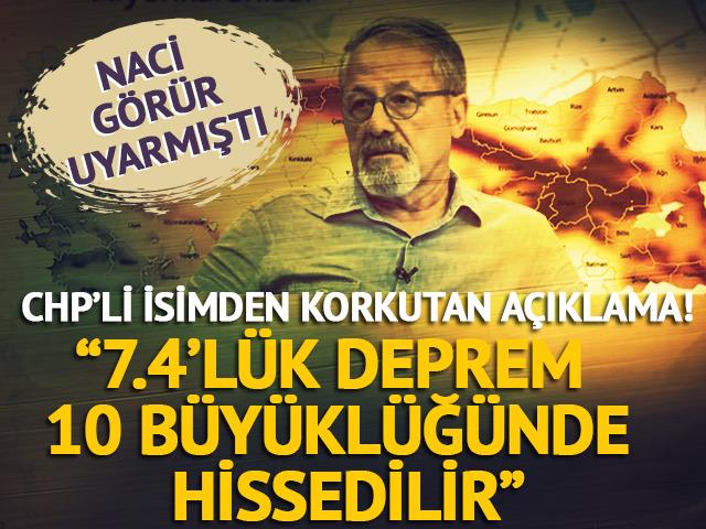 Naci Görür uyarmıştı! CHP'li isimden korkutan açıklama: "7.4'lük deprem 10 büyüklüğünde hissedilir"