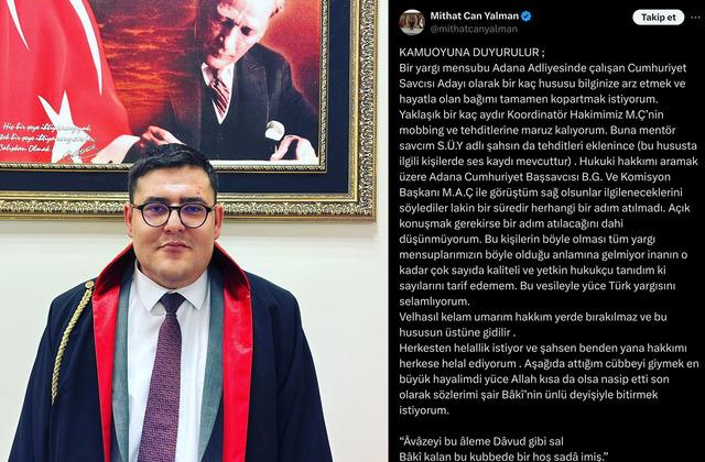 Sosyal medyadan intihar mesajı paylaştı! Adana'da savcı adayı Mithat Can Yalman'ın otel odasında cansız bedeni bulundu