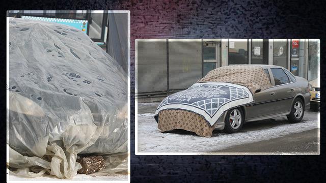 -18 dereceyi gördü, Nehirler buz tuttu! Araçlarını korumak isteyenler çareyi battaniyede buldu