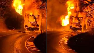 Sarıyer'de korku dolu anlar! Seyir halindeki İETT otobüsü alev alev yandı