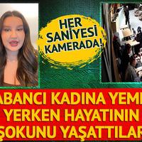 Moldavalı kadına yemek yerken hayatını şokunu yaşattılar! Her saniyesi kamerada