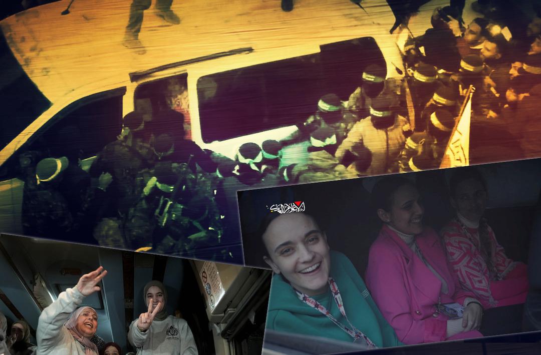 471 g&uuml;n sonra Gazze'de silahlar sustu! T&uuml;m d&uuml;nyanın g&ouml;z&uuml; &ouml;n&uuml;nde İsrail ile Hamas arasında rehine takası... Coşkuyla karşılandılar