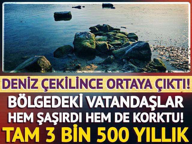 Deniz çekilince ortaya çıktı: Bölgedeki vatandaşlar hem şaşırdı hem de korktu!