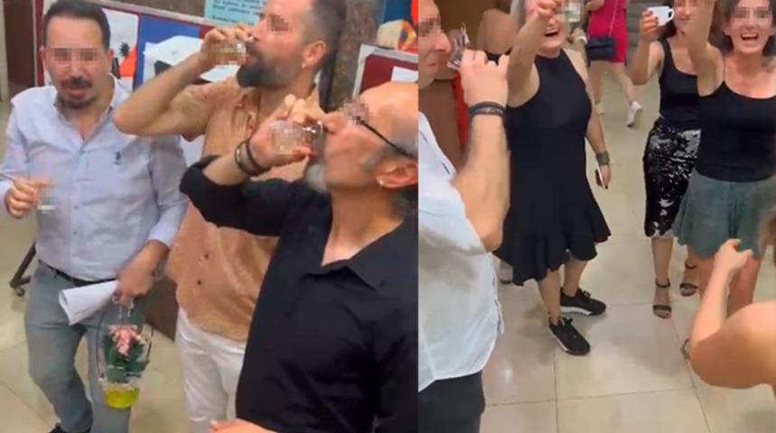 Yer: İzmir! Ortaya çıkan şampanya görüntüleri tepki çekmişti: Okul idaresi ve öğretmenler hakkında karar belli oldu!