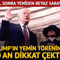 Donald Trump'ın yemin töreninde o an dikkat çekti! İncil'e elini koymadı