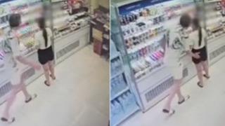 Süpermarkette taciz anları anbean güvenlik kamerasında! Sessizce yaklaşıp kalçasına dokundu... Bunu defalarca yaptım