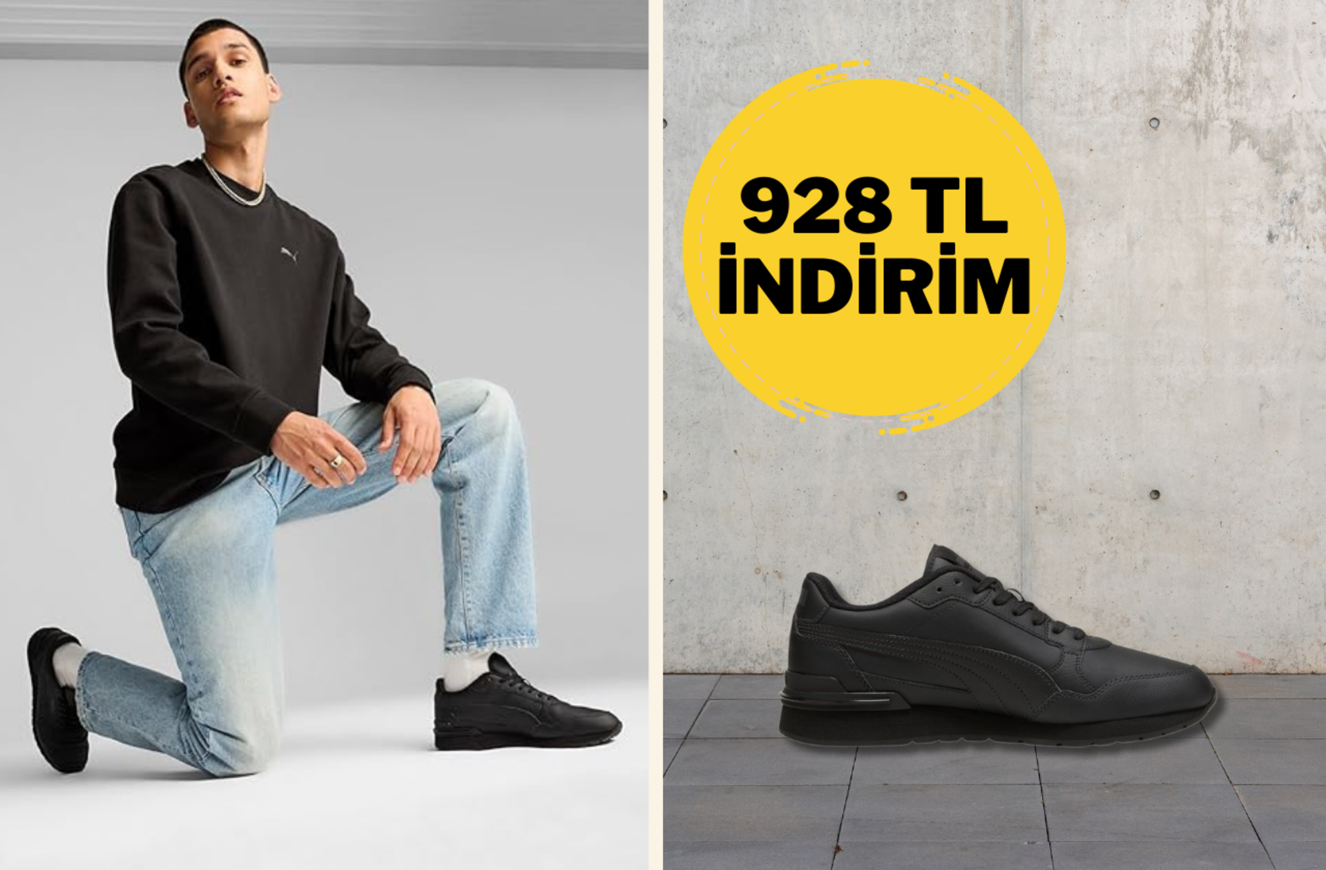 Spor kombinlerin favorisi Puma ST Runner v4 L Spor Ayakkabı indirime girdi