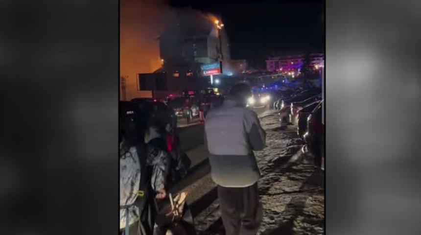 Bolu'daki otel yangınına ilk müdahale anlarına ait görüntüler ortaya çıktı