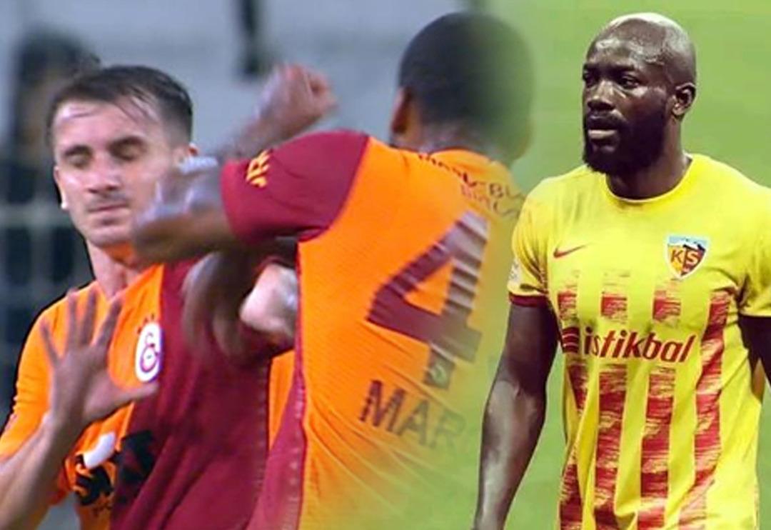 S&uuml;per Lig'de skandal olay! Kayserispor futbolcusu Bahoken, takım arkadaşına saldırdı, kırmızı kart g&ouml;rd&uuml;! Akıllara Kerem Akt&uuml;rkoğu ve Marcao geldi...