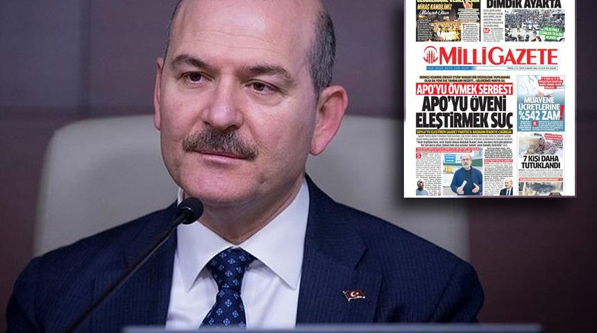 Soylu, gazetenin manşetine tepki gösterdi: Terörsüz bir Türkiye’den rahatsızlıklarını yalan ve iftiralarla belli ediyorlar