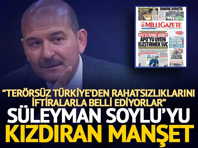 Soylu, gazetenin manşetine tepki gösterdi