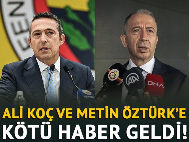 Fenerbahçe Başkanı Ali Koç ve Galatasaray İkinci Başkanı Metin Öztürk, PFDK'ya sevk edildi