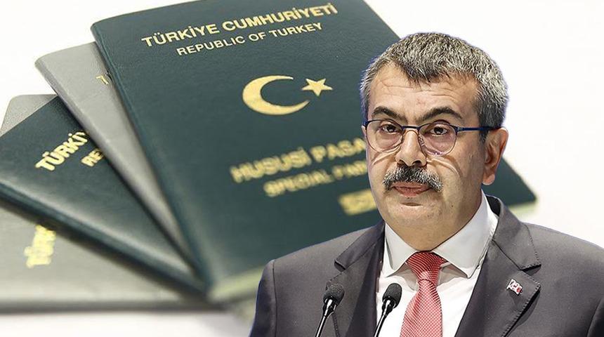 Bakan Tekin'den yeşil pasaport müjdesi... Artık özel okullarda olanlar da faydalanacak!