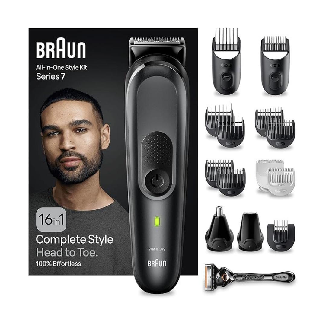 Braun Series 7 MGK7470 Hepsi Bir Arada Şekillendirme Seti Islak Kuru 16’sı 1 Arada Erkek Bakım Kiti