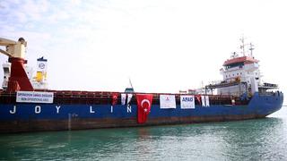 Gazze'ye insani yardım ulaştıracak 15. İyilik Gemisi Mersin'den uğurlandı