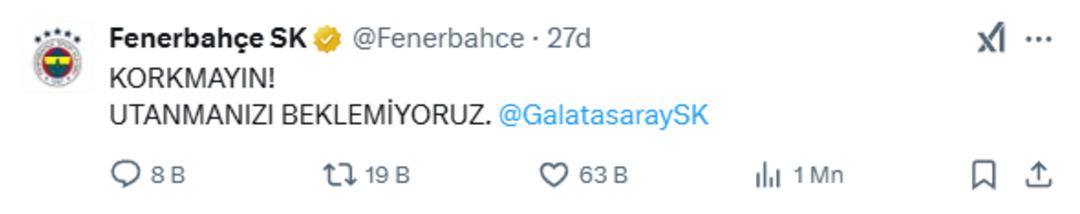 Fenerbahçe nin paylaşımına Galatasaray dan Morata lı cevap! "Utanmanızı beklemiyoruz..." 1