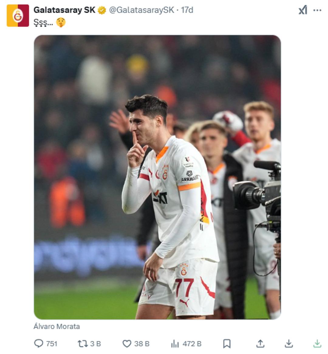 Fenerbahçe nin paylaşımına Galatasaray dan Morata lı cevap! "Utanmanızı beklemiyoruz..." 2