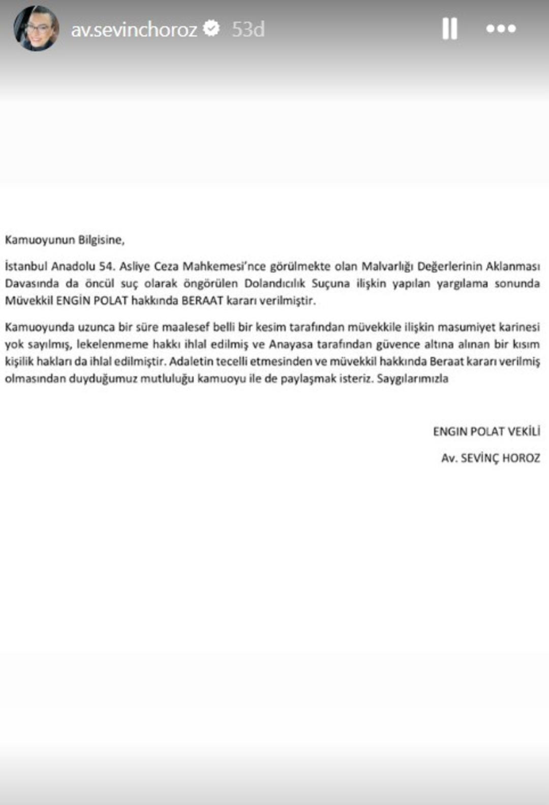 Dilan Polat ın kocası Engin Polat için karar verildi! Avukatı yayınladı 2