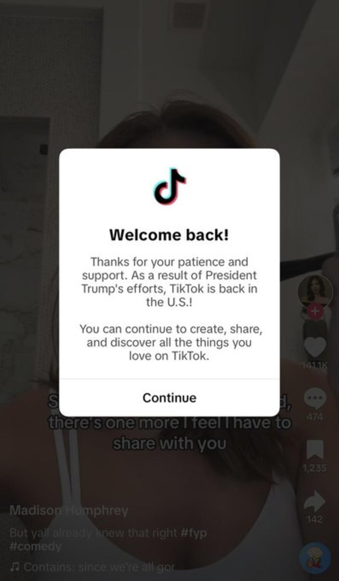 Tiktok ABD’de yeniden açıldı! 2