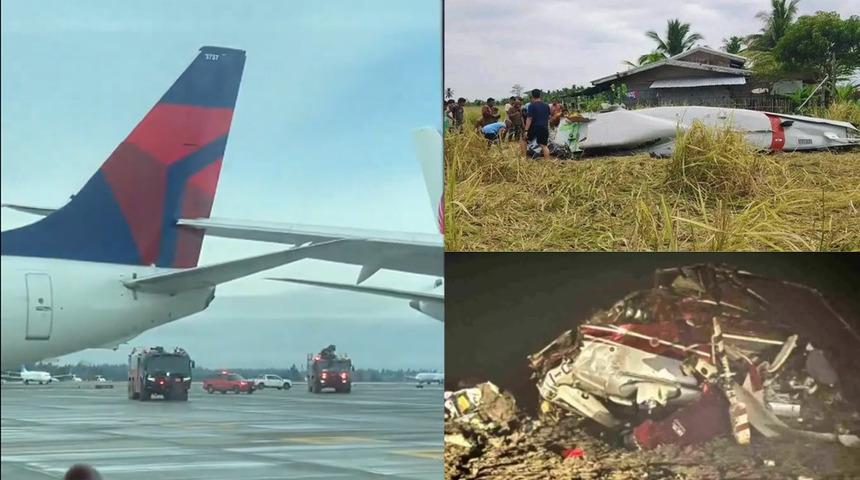Bir g&uuml;nde 3 hava kazası!  D&uuml;nyanın her yerinde s&uuml;rekli oluyor... Hava trafiğinde korkutan anlar