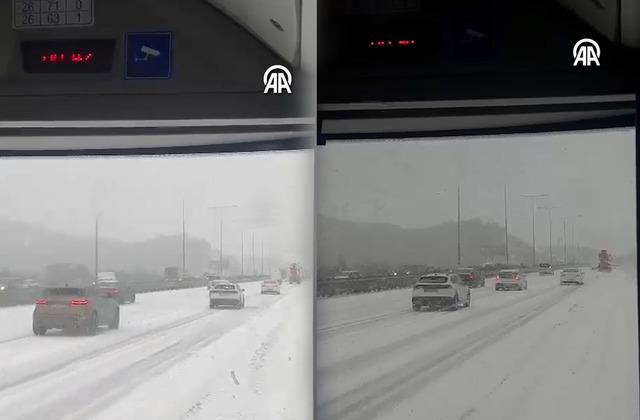 İstanbul beyaza büründü! Aniden bastıran kar sürücülere zor anlar yaşattı, o yollara dikkat