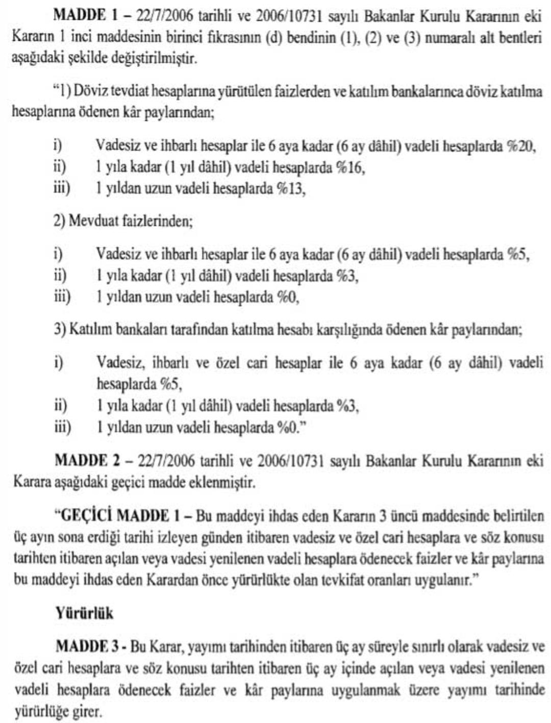 TL Mevduatta Vergi Düştü Döviz Mevduatta Arttı 1