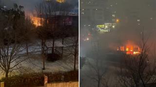 Esenyurt'ta korkutan anlar! Park içerisinde bulunan kafeterya alev alev yandı