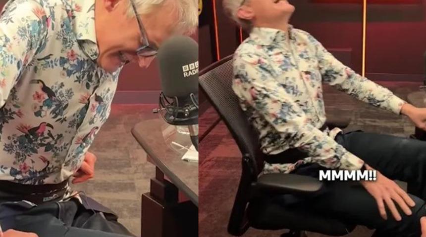 Adet sancısı simülatörüne bağlandı! Ünlü radyocu canlı yayında zor anlar yaşadı: "84 karınca yapışmış gibi hissediyorum"