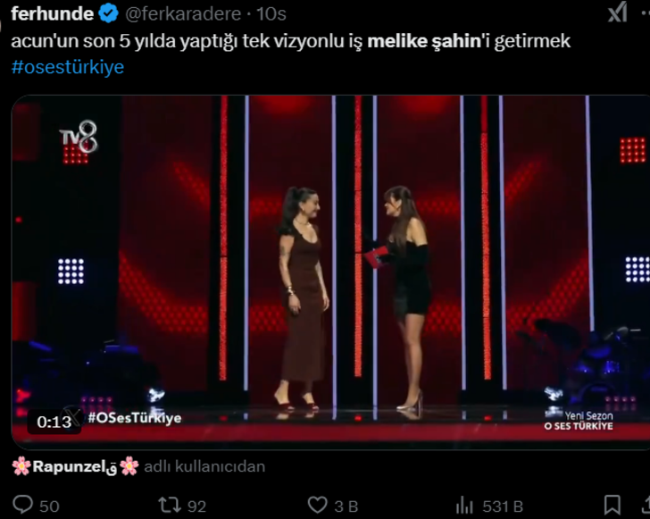 O Ses Türkiye 2025 başladı! Melike Şahin sosyal medyaya damga vurdu:  "Hadise'nin kıskançlık içeren bakışları..." G2