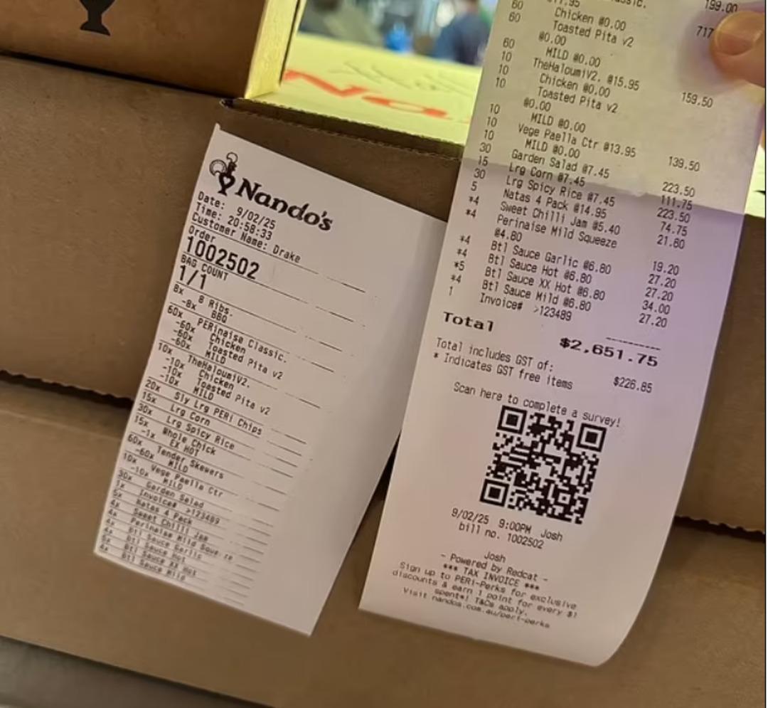 Drake konser sonrası yemek siparişi verdi! Yemeğin faturası sosyal medyayı salladı 2