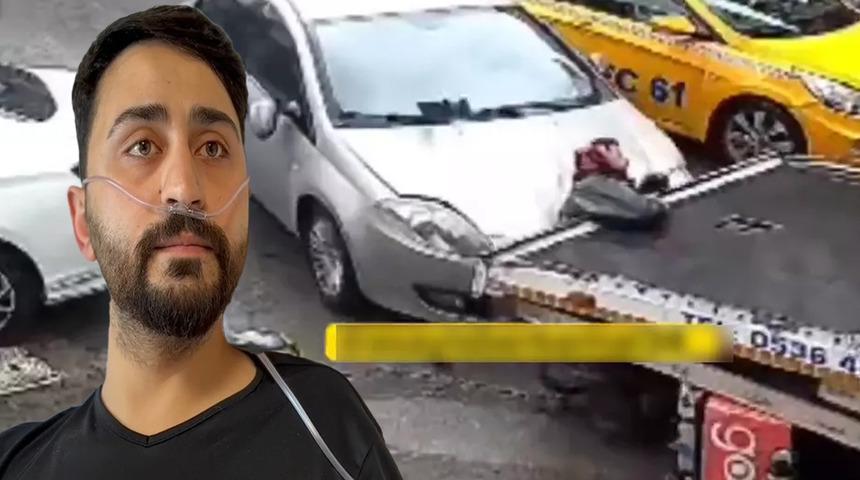 Pendik'te otomobil tarafından ezilen motorkurye yaşadığı dehşeti anlattı: 'Hayati tehlikem yok ama...'