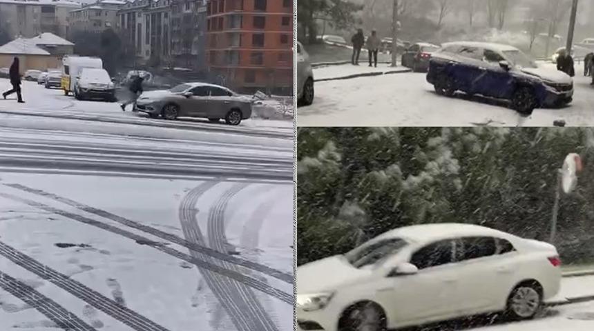 İstanbul'dan kar manzaraları! Kış lastiği olmadan trafiğe çıkanları bekleyen hazin son