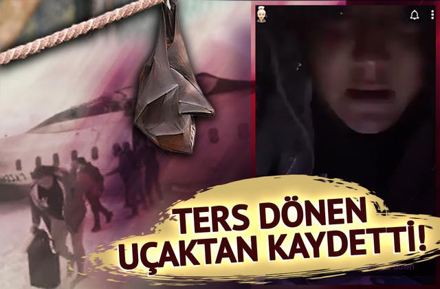 Ters dönen uçağın içinden kaydetti! “Yarasa gibi baş aşağı asılı kaldık”