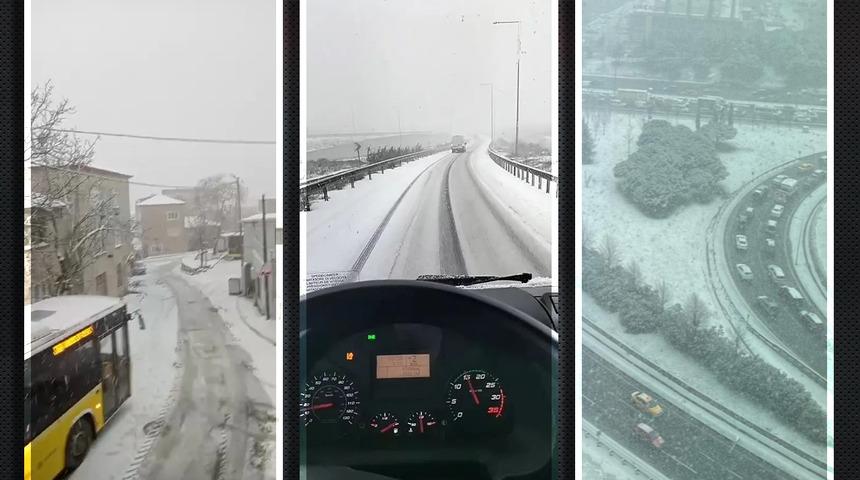KAR GELDİ! İstanbul'da okullar tatil olacak mı? Uçuşlar iptal edildi! Avcılar, Başakşehir, Bahçeşehir, Arnavutköy kar altında "TRAFİĞE ÇIKMAYIN"