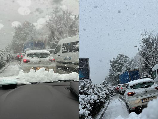 İstanbul'da kar bir anda etkisini artırdı! Eve dönenler zor anlar yaşadı