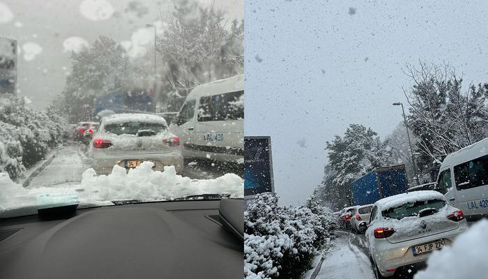 İstanbul'da kar bir anda etkisini artırdı! Eve dönenler zor anlar yaşadı