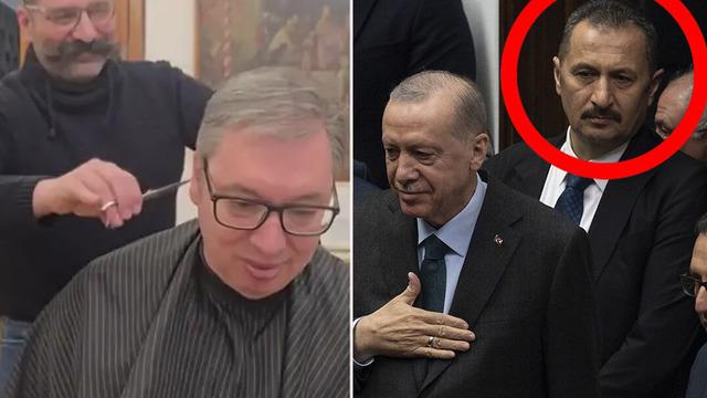 İlginç anlar sosyal medyada gündem oldu! Sırbistan Cumhurbaşkanı Vucic, berberini Cumhurbaşkanı Erdoğan'ın koruma müdürü Muhsin Köse'ye benzetti: Sana nasıl güvenmem?