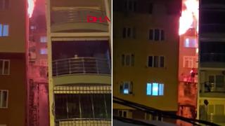 Kağıthane'de korkutan yangın! Kovalarla su atarak, alevi içeri sokmadık