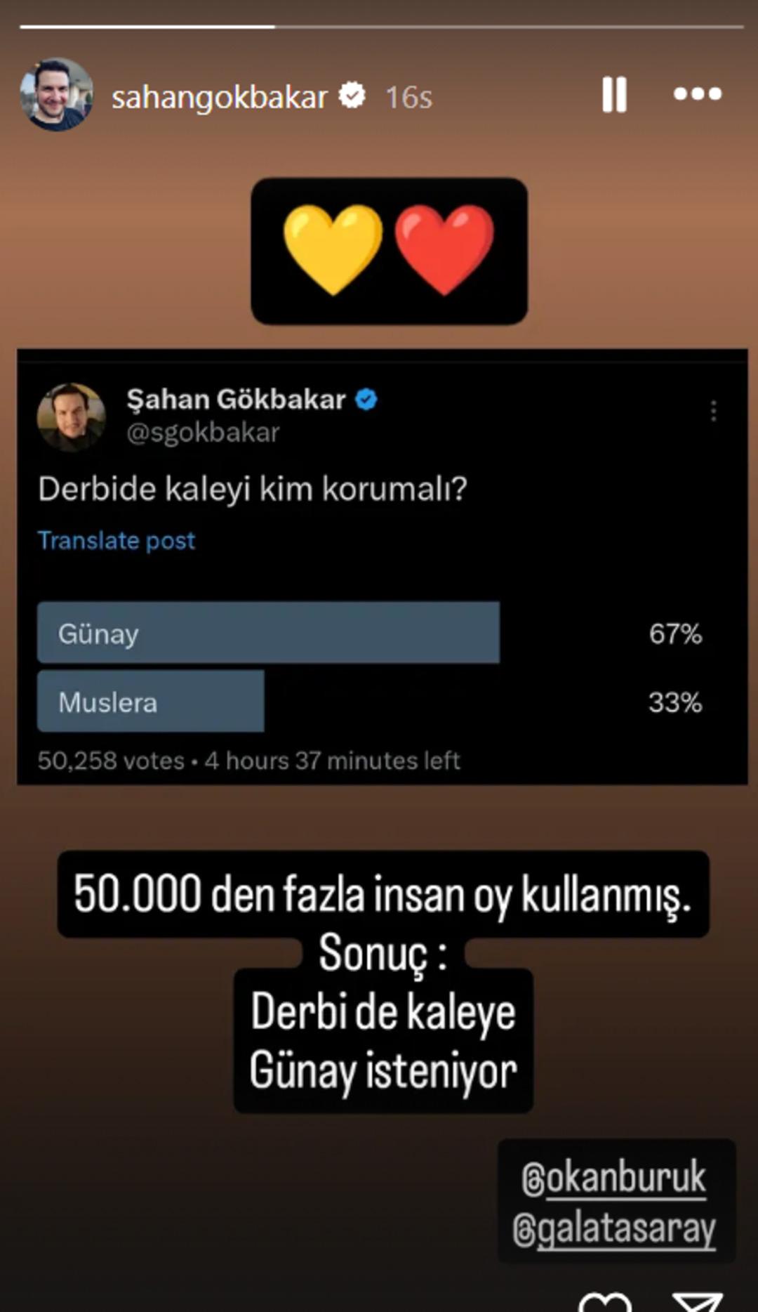 Galatasaray-Fenerbahçe derbisinde kaleyi kim koruyacak? Şahan Gökbakar anket yaptı, 50 bin kişinin verdiği oylar görenleri şaşırttı 2