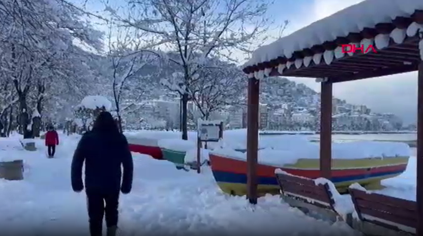 Ordu'da kar yağışında kartpostallık görüntüler